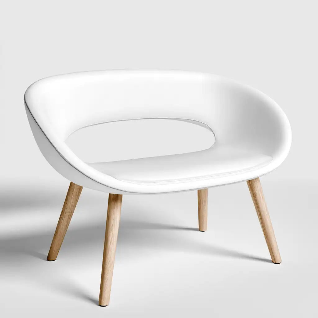 Poltrona dalla forma compatta, bianco, per la casa