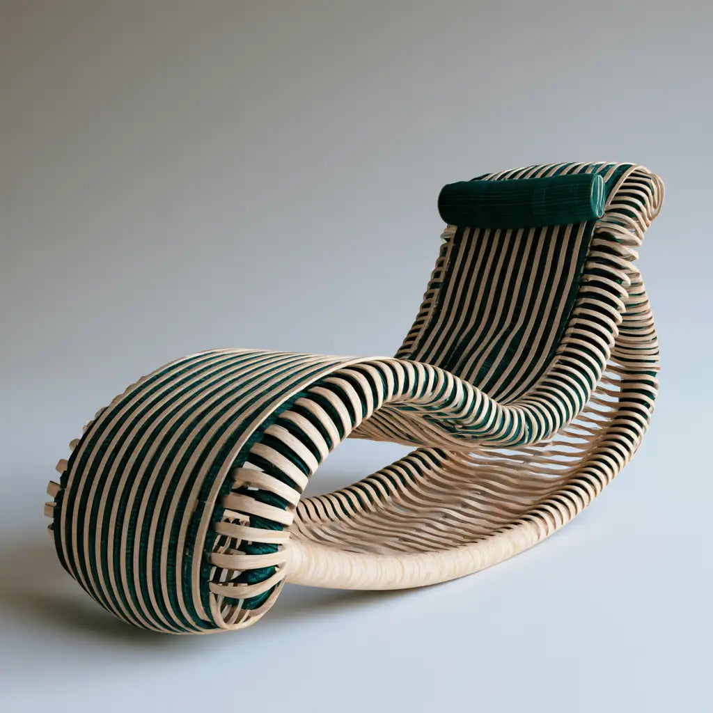 Lettino prendisole dal design essenziale, verde, per la casa
