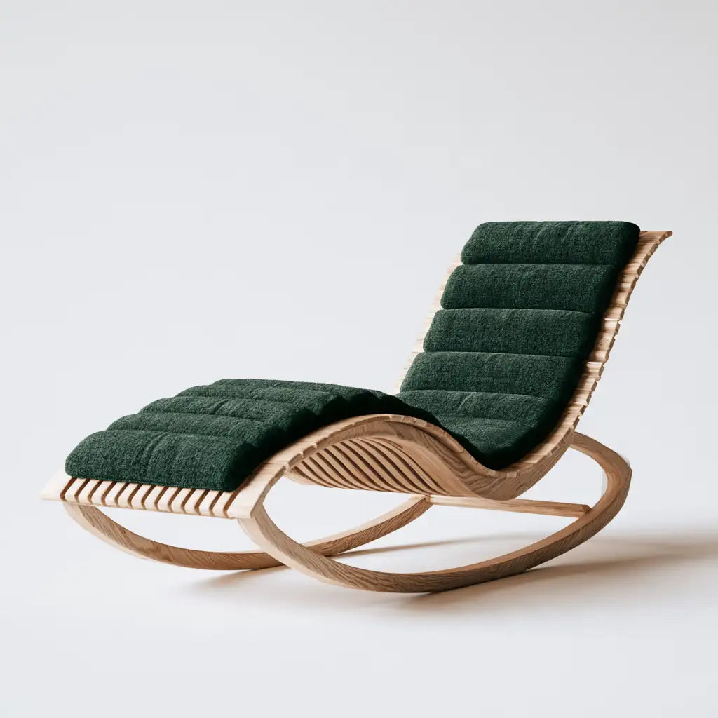 Lettino prendisole dal design essenziale, verde, per la casa