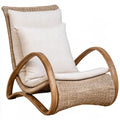 Sedia a dondolo dal design essenziale, beige e marrone, per la casa